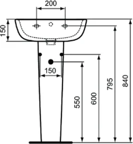 Пьедестал для раковины Ideal Standard Esedra белый T283901 (детальная фотография), в наличии