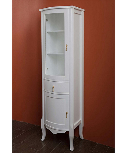 Шкаф-пенал, петли слева, стекло прозрачное, La Beaute Nora CNO.Sx - фото 1