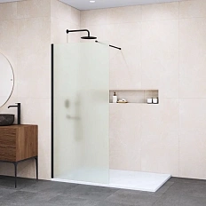 Душевая перегородка RGW Walk In 100 см профиль черный, стекло матовое