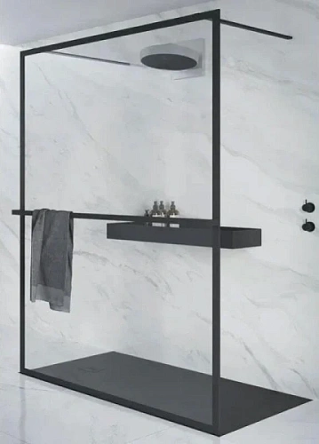 Душевая перегородка черная Riho Lucid GD401 100 см - фото 2
