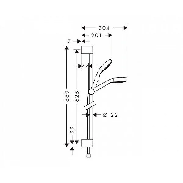 Душевой гарнитур Hansgrohe Croma Select E белый/хром 26584400 (детальная фотография), душевые гарнитуры