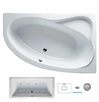 Ванна гидромассажная Riho Lyra 140 x 90 см, AIR, правая/левая