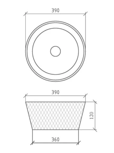Раковина Boheme Monaco 39 см круглая, черная 817-B (детальная фотография), классические, ретро