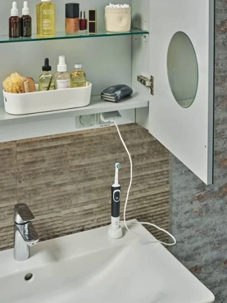 Зеркальный шкаф Ideal Standard Mirror&Light 120 см алюминий T3593AL (детальная фотография), навесные