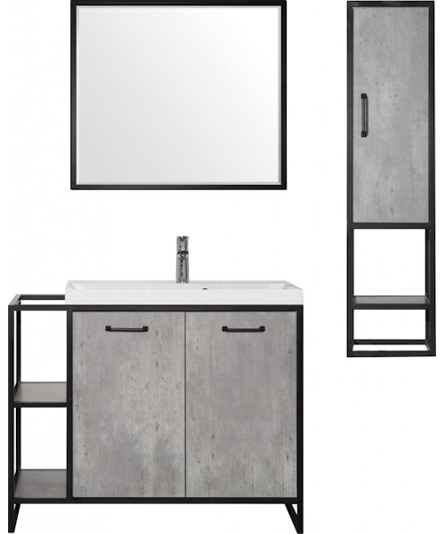 Зеркало Style Line Лофт 80 см бетон ЛС-000010024 (детальная фотография), в раме