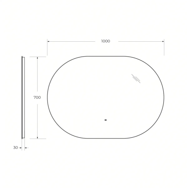 Зеркало с подсветкой Cezares Vague 100 см овальное CZR-SPC-VAGUE-1000-700-MOV (детальная фотография), в наличии