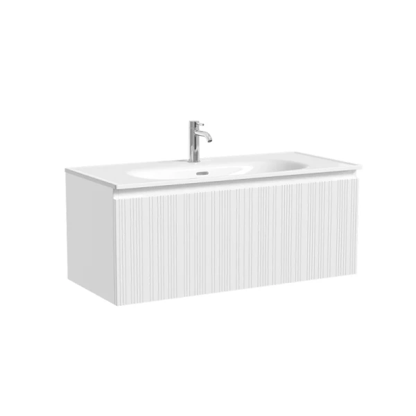 Тумба под раковину подвесная Sancos Code 100 см белая CD100W (детальная фотография)