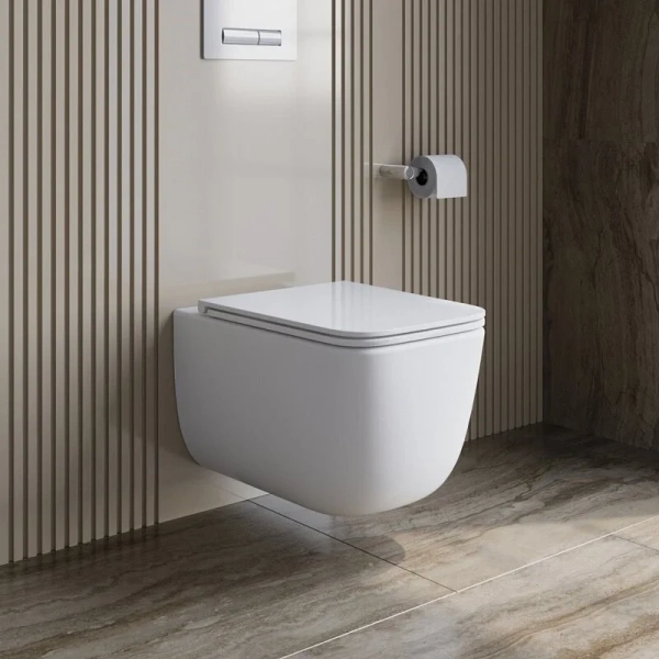 Унитаз подвесной BelBagno Lucie безободковый BB076CH-TOR/SC (детальная фотография), современные, hi-tech, прямоугольные