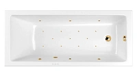 Ванна гидромассажная Whitecross Wave Relax, 150 х 70 см, увеличенная толщина акрила, усиленная армировка, белый/золото, 0101.150070.100.RELAX.GL