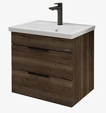 Тумба под раковину подвесная Grossman Форта 56,4 см темный дуб галифакс
