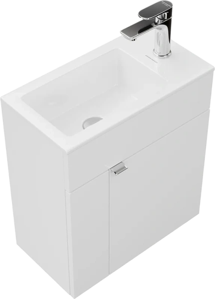 Тумба под раковину подвесная Kerama Marazzi Lato 50 см белая LA.50\WHT (детальная фотография), моноблок