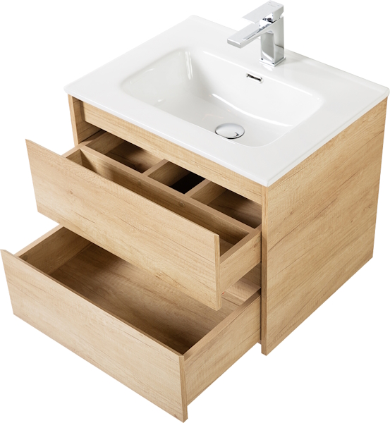 Тумба под раковину подвесная BelBagno Kraft 60 см Rovere Nebrasca Nature KRAFT-600-2C-SO-RNN (детальная фотография), 60 см