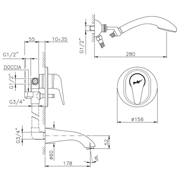 Схема (детальная фотография), для ванны
