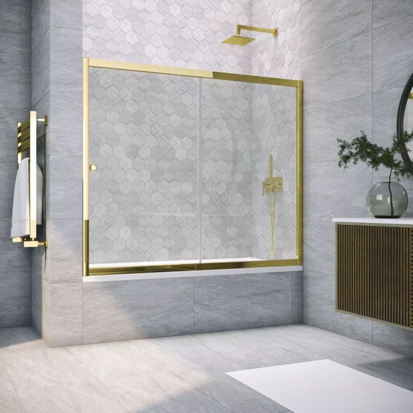 Душевая шторка на ванную стекло прозрачное Vegas-glass ZV 160 01 (детальная фотография), стеклянные