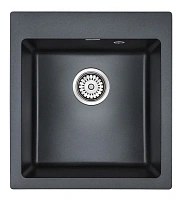 Мойка для кухни Paulmark Zemar 46 см кварцевая, черный металлик