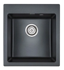 Мойка для кухни Paulmark Zemar 46 см кварцевая, черный металлик