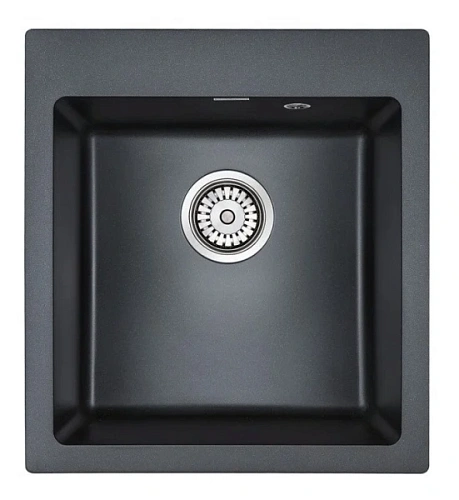 Мойка для кухни Paulmark Zemar 46 см кварцевая, черный металлик - фото 3
