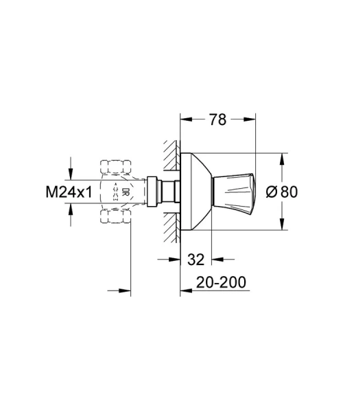 Запорный вентиль Grohe Costa L 19806001 (детальная фотография), нет в наличии