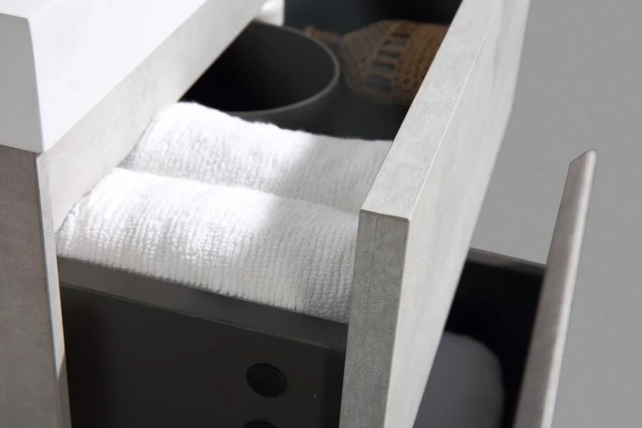 Тумба под раковину подвесная BelBagno Pietra Mini 50 см stucco cemento PIETRA MINI-500AS-2C-SO-SCM (детальная фотография), моноблок