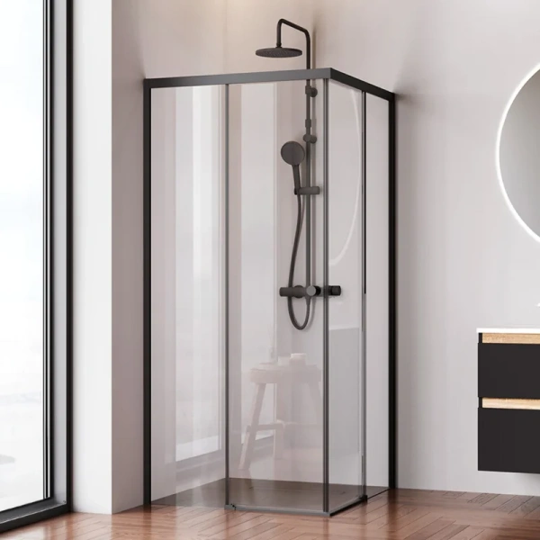 Душевой уголок Am.Pm X-Joy 90x90 см профиль черный W94G-403-9090-BТ1К (детальная фотография), 90х90