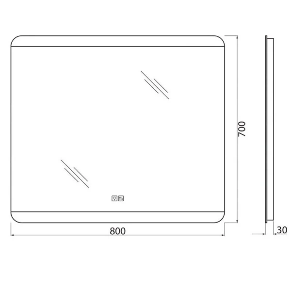 Зеркало с подсветкой BelBagno Spc 80 см с подогревом SPC-CEZ-800-700-LED-TCH-WARM (детальная фотография), нет в наличии