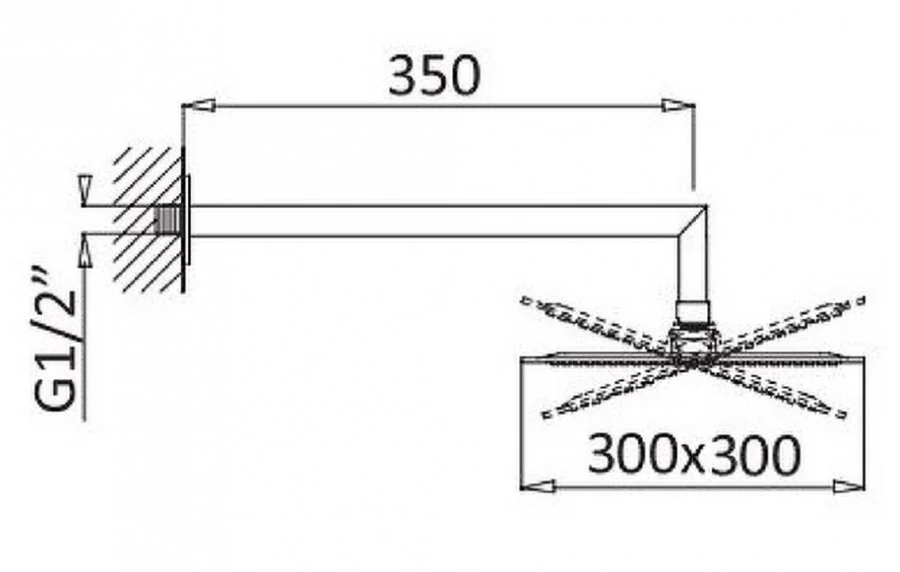 Верхний душ Cezares CZR хром CZR-B-TDD-30-01 (детальная фотография), верхние души