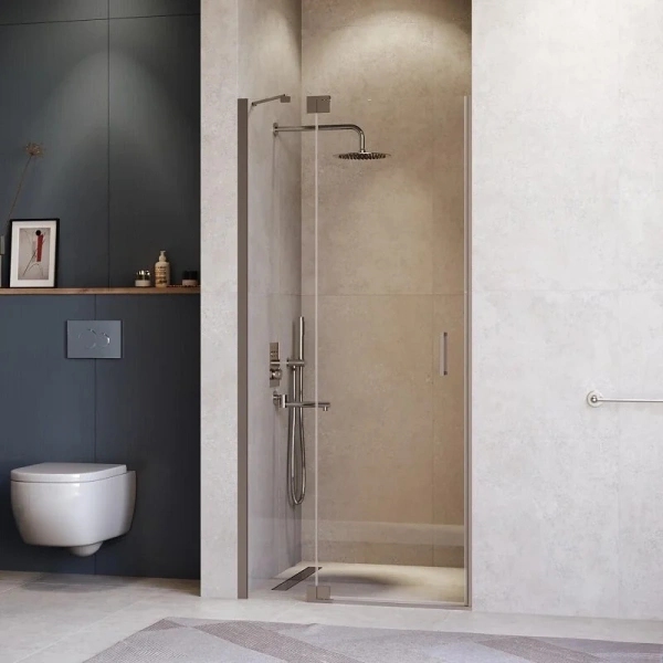 Душевая дверь в нишу RGW Hotel HO-014Gr 100 см профиль серый, стекло прозрачное 350601410-110 (детальная фотография)