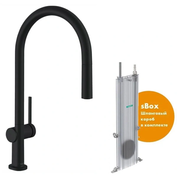 Смеситель для кухни Hansgrohe Talis M54 черный матовый 72803670 (детальная фотография), современные, hi-tech