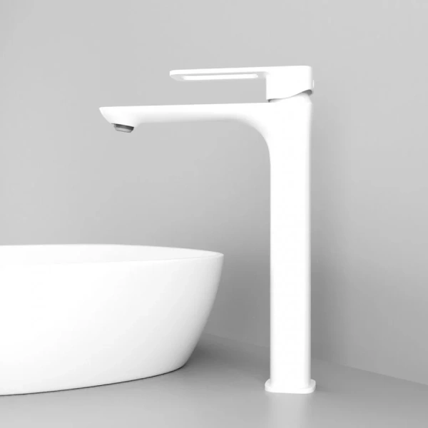 Смеситель для раковины IDDIS Slide белый матовый SLIWT01i01 (детальная фотография), современные, hi-tech