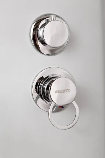 Душевая кабина Deto EM 120x80 см без крыши EM1512RN (детальная фотография), хромированный профиль