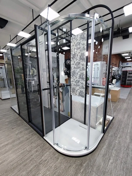 Душевой уголок Jacob Delafon Contra 90х90 см левосторонний, прозрачное стекло E22R90L-GA (детальная фотография), раздвижные