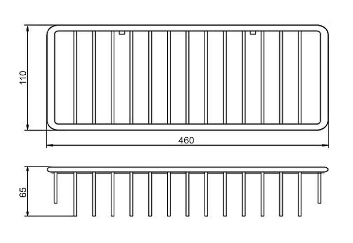 Полочка для ванной Art & Max AM-F-8963 металлическая (детальная фотография), современные, hi-tech