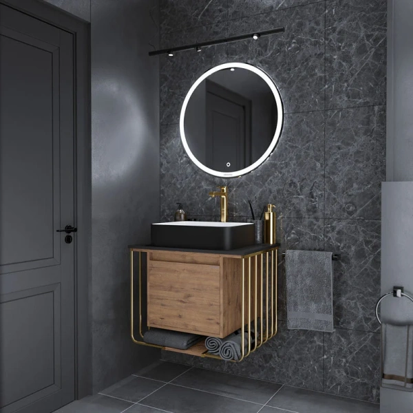 Тумба под раковину подвесная Grossman Винтаж 70 см веллингтон/золото 107008 (детальная фотография), 70 см