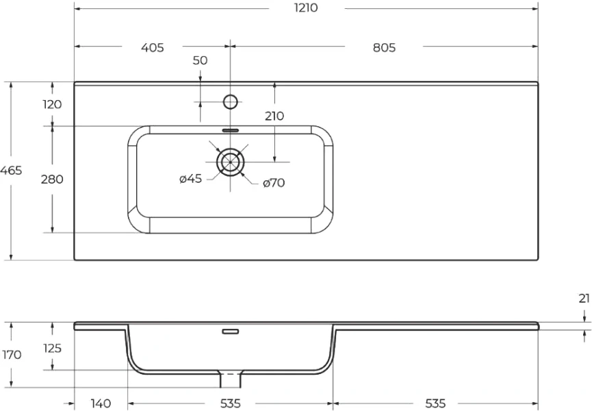 Раковина мебельная BelBagno 120 см чаша слева BB1200ETL-L (детальная фотография) index_1