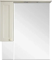 Зеркальный шкаф с подсветкой Misty Латте 85 см бежевый, левый