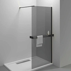 Душевая перегородка Vincea Walk-In 100 см профиль черный стекло тонированное