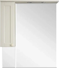 Зеркальный шкаф с подсветкой Misty Латте 85 см бежевый, левый