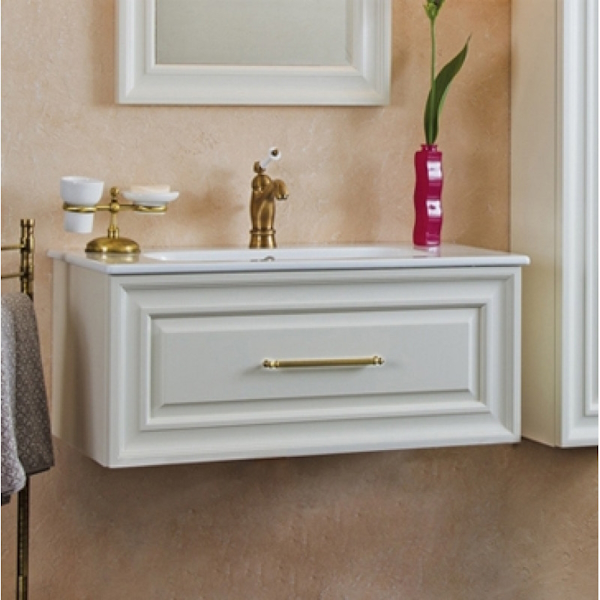 Тумба под раковину, цвет слоновая кость матовый, фурнитура золото, La Beaute Cornelia BCO85AVO.OR (детальная фотография)