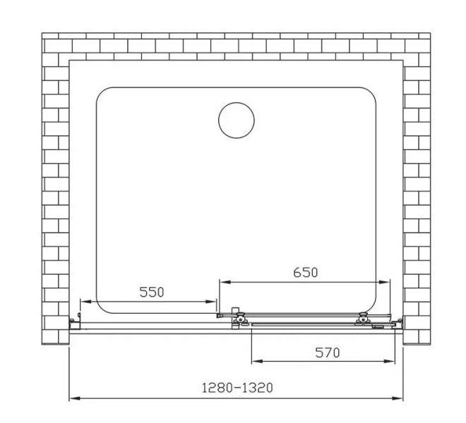 Душевая дверь в нишу Vincea Alpha 130 см стекло текстурное VDS-3AL130MT (детальная фотография), 130 см