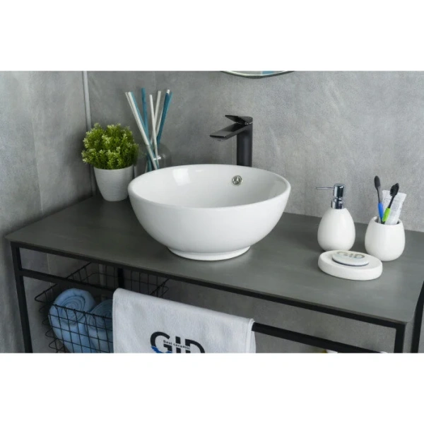 Раковина GID Esfera N9002 39 см круглая 51102 (детальная фотография), маленькие, в форме чаши, круглой формы