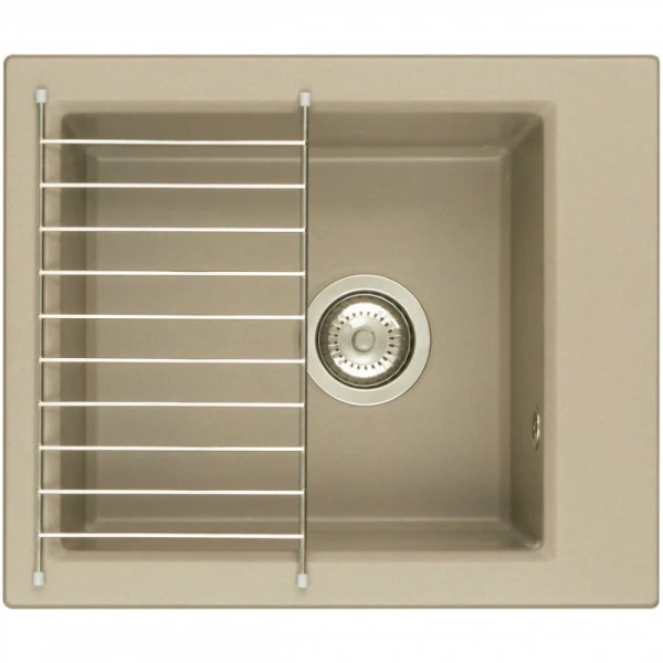 Мойка для кухни Акватон Линеа 43 см серый шелк 1A732932LW250 (детальная фотография), из искусственного мрамора