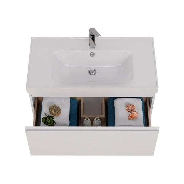 Тумба под раковину подвесная Lemark Veon Mini 90 см белый глянец LM02VM90T (детальная фотография), 90 см