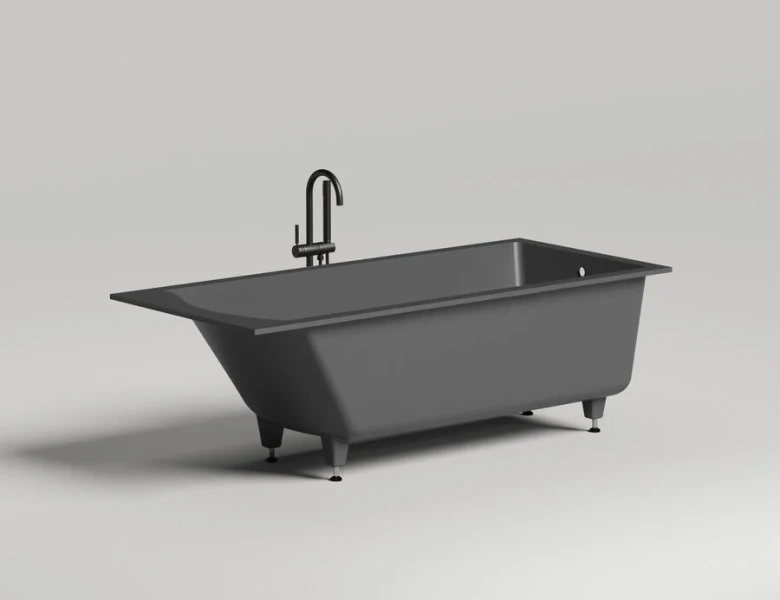 Ванна из искусственного камня Salini Cascata 180x80 см белый матовый 104223M (детальная фотография), 180 см