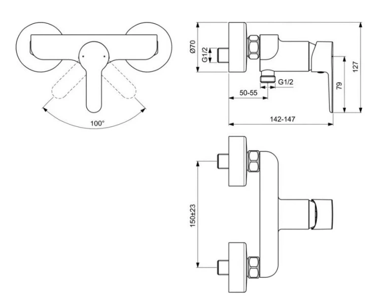 Смеситель для душа Ideal Standard Sesia хром BC207AA (детальная фотография), для душа