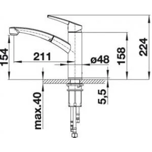 Смеситель для кухни темная скала Blanco Nea-S 520306 (детальная фотография), для кухни