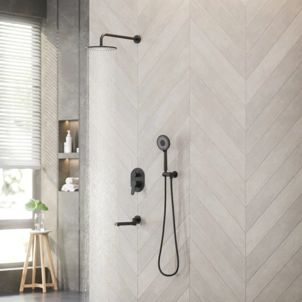 Душевой комплект Berges Nardis 3R черный матовый 071014 (детальная фотография), современные, hi-tech