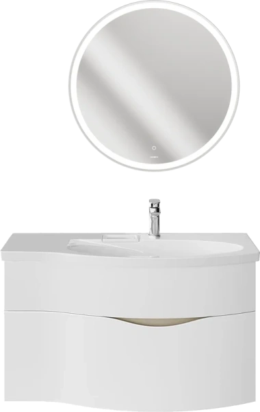 Тумба под раковину подвесная Kerama Marazzi Riva 100 cм правая RV.100Rh\WHT.M (детальная фотография), белая