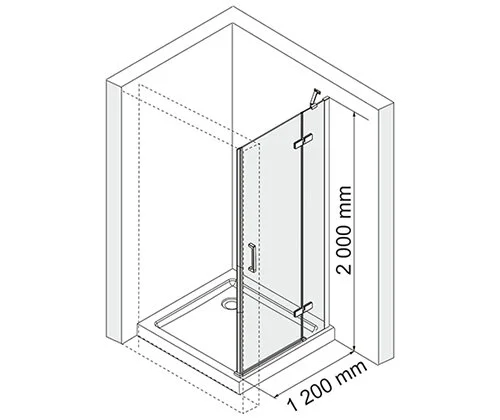 Душевая дверь WasserKRAFT Aller 120 см правая 10H05R (детальная фотография), хром