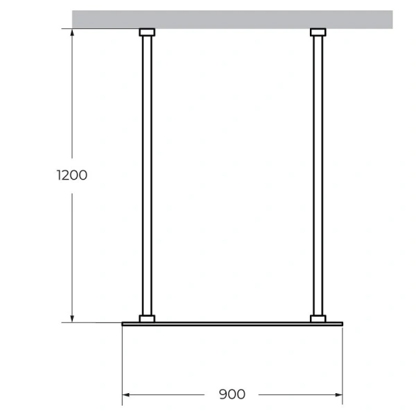Душевая перегородка Cezares Liberta 90 см профиль черный стекло графит LIBERTA-L-2-90-120-GR-NERO (детальная фотография), современные, hi-tech
