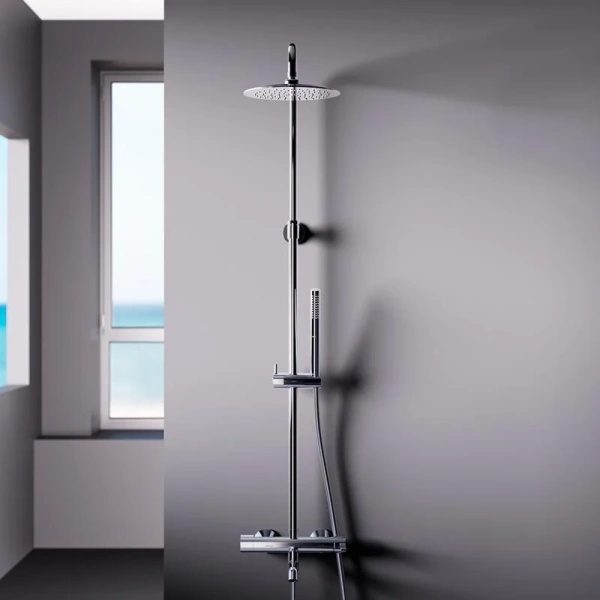 Душевая стойка Damixa Scandinavian Pure 936740 с изливом (детальная фотография), с тропическим душем